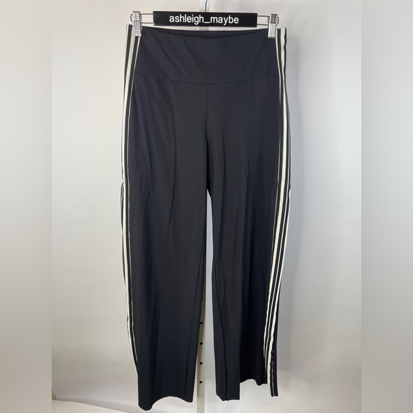Athleta | Meridian Wide Leg Pants Side Stripes High Rise Black White Size Small - Picture 2 of 10